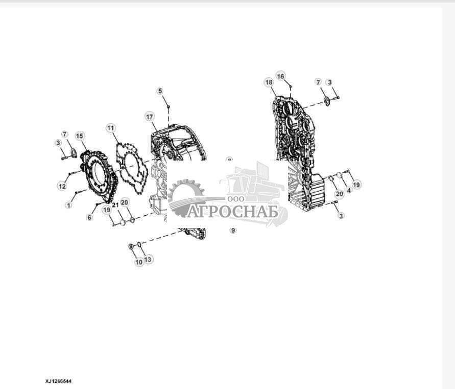 Картер трансмиссии без блокируемого гидротрансформатора 
